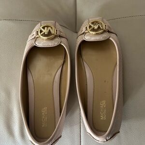 Michael Kors Pink and Gold Flats Elegant Design